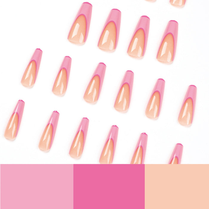 Wholesale nail patches 24pcs/box French pink long ballet MOQ≥3 JDC-NS-LFan038
