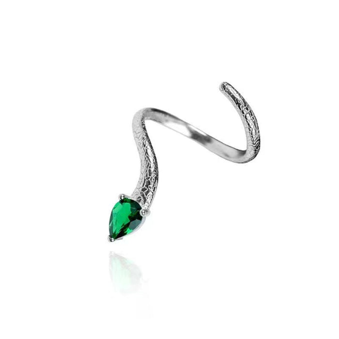 Wholesale Rings Alloy Slytherin Green Snake Knuckle Rings MOQ≥2 JDC-RS-JunZ002