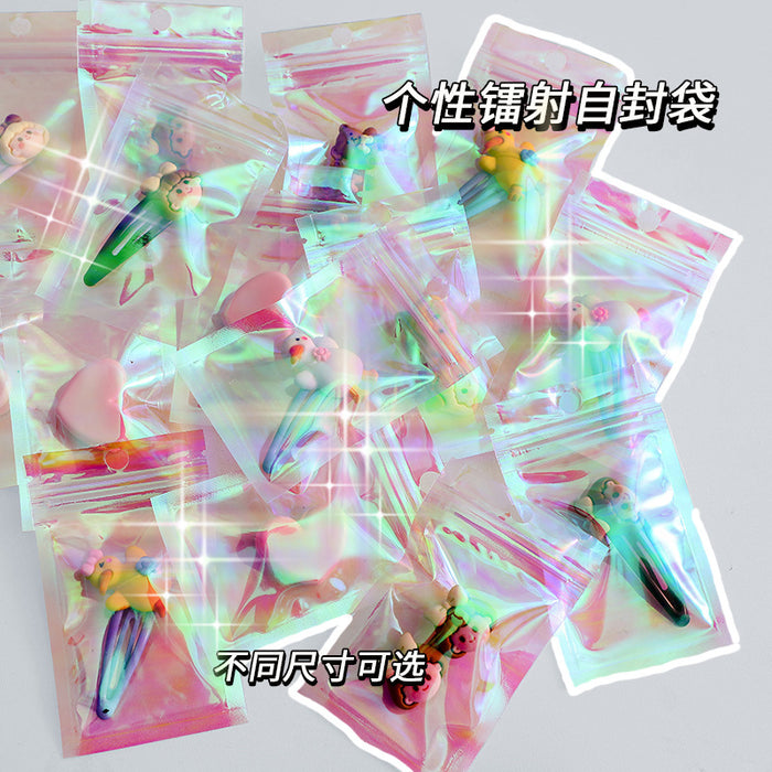 Bolsa de plástico con ziplock láser de color al por mayor JDC-JP-Guangshun003