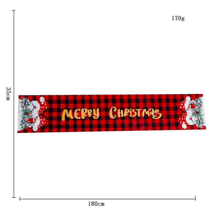 Decoración de mascotas al por mayor Christmas Red Black Plaid Apron Matecloth Set JDC-DCN-Gangl004