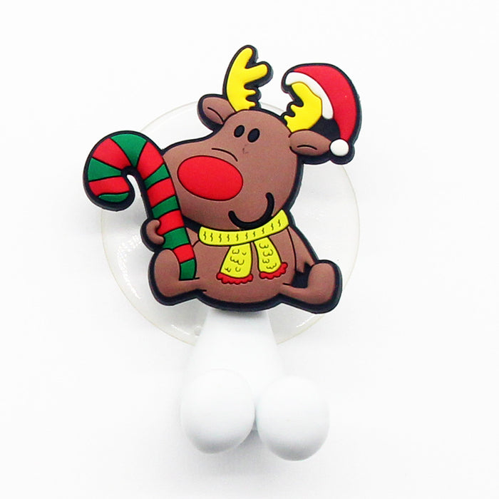 Wholesale Toothbrush Holder PVC Christmas Cute Cartoon Punch Free MOQ≥2 JDC-THR-ZhiL005
