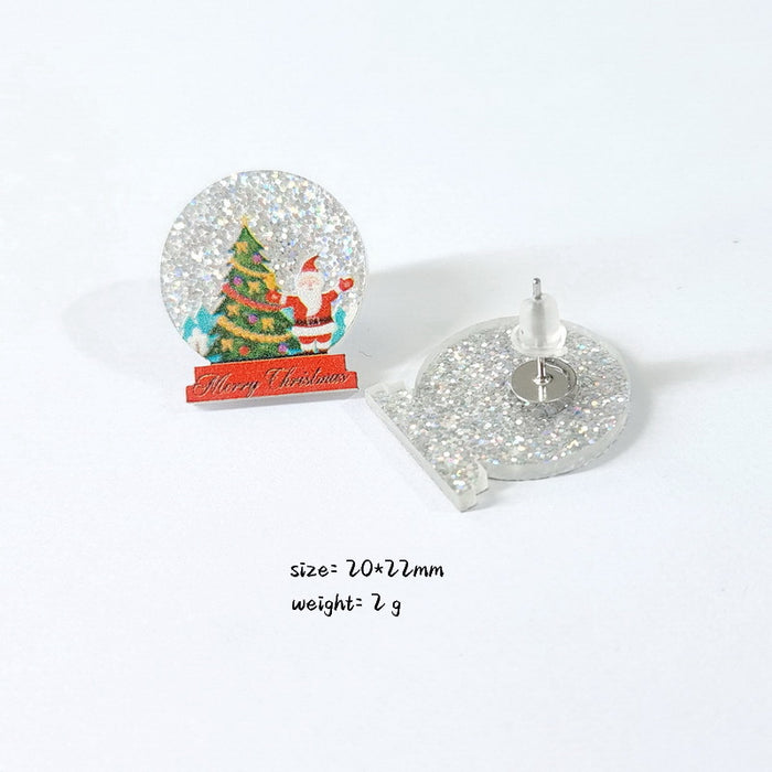 Wholesale Earrings Acrylic Christmas Tree Rainbow Sloth Dinosaur JDC-ES-Xuep072