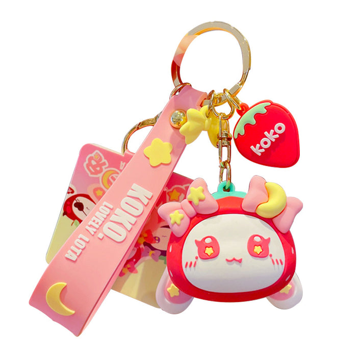 Wholesale Keychains PVC Cartoon Star Moon Rabbit Cute MOQ≥2 JDC-KC-YDao046