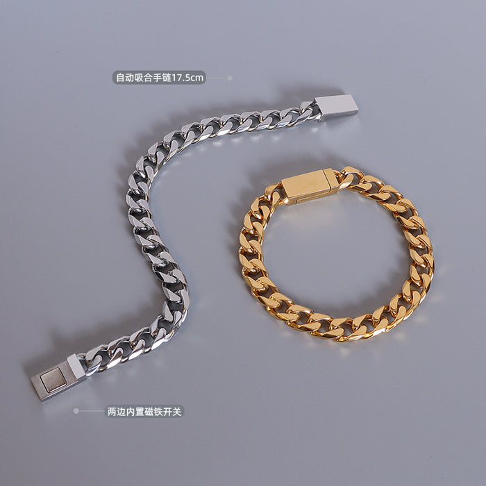 Wholesale Couple Bracelet Magnet Eco-Friendly Titanium Steel JDC-BT-Omaika001