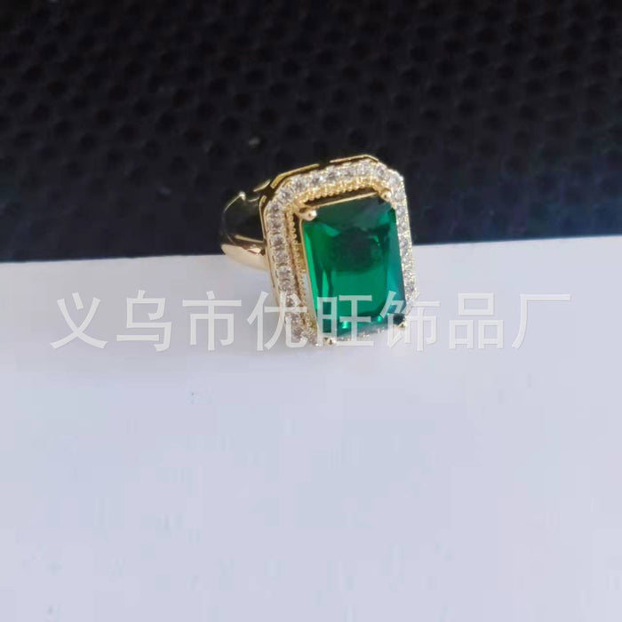 Wholesale Earrings Copper Emerald Crystal Zircon Necklace Ring Jewelry Set MOQ≥2 JDC-ES-YouW001