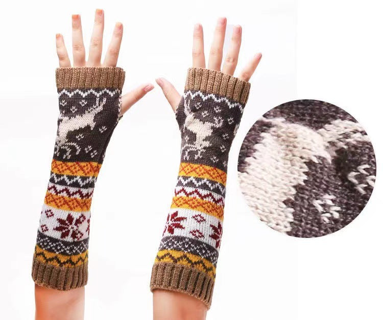 Wholesale Gloves Knitted Christmas Deer Fingerless JDC-GS-BoY003