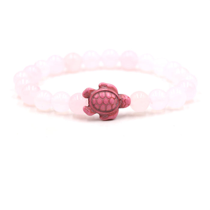 Jewelry WholesaleWholesale Natural Stone Pink Crystal Turtle Stretch Bracelet MOQ≥2 JDC-BT-Xinduo010 Bracelet 新朵 %variant_option1% %variant_option2% %variant_option3%  Factory Price JoyasDeChina Joyas De China