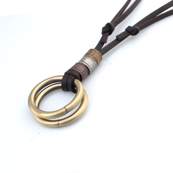 Wholesale Necklaces Alloy Triple Ring Pendant MOQ≥2 JDC-NE-JuF002