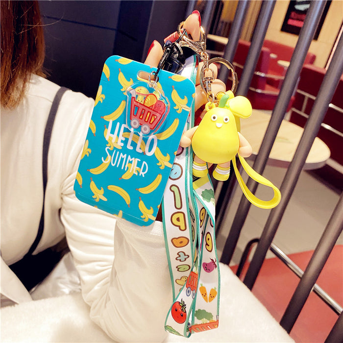 Wholesale student meal card campus card with halter rope card set keychain JDC-KC-YCYK008