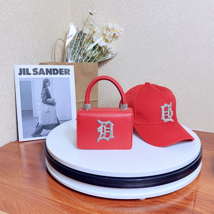 Wholesale PU Leather Color Diamond Hat Handbag Set (F) JDC-HB-YLuo008