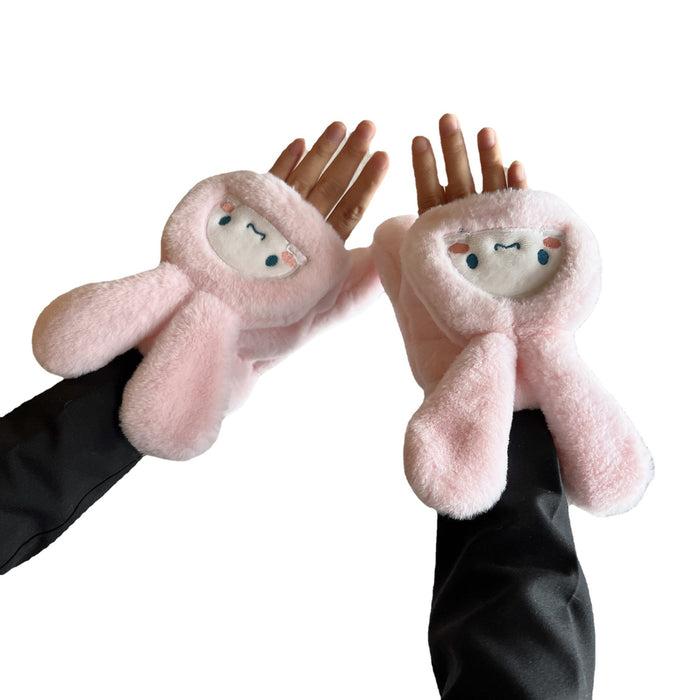 Wholesale Gloves Polyester Cute Cartoon Flip Cover Warm Plush MOQ≥2 (S) JDC-GS-JingZ012