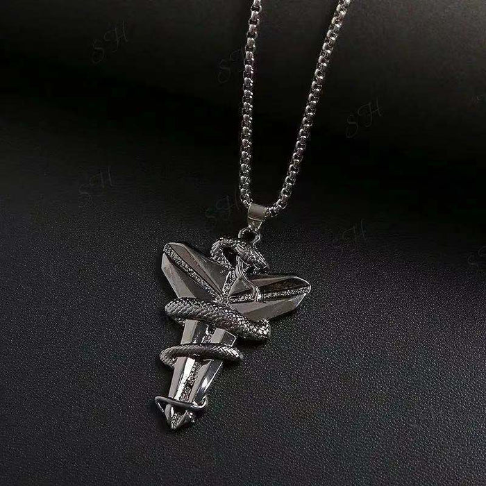 Wholesale Necklace Alloy Cross Viper Wound MOQ≥2 JDC-NE-DanYuan003