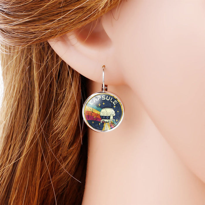 Wholesale Earrings Metal Time Gem Crystal Aerospace Series Ear Hooks JDC-ES-NH016