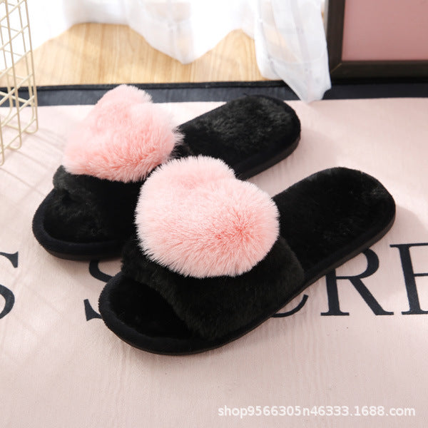 Wholesale plush slippers women cross style plush slippers JDC-SD-ZDJ001