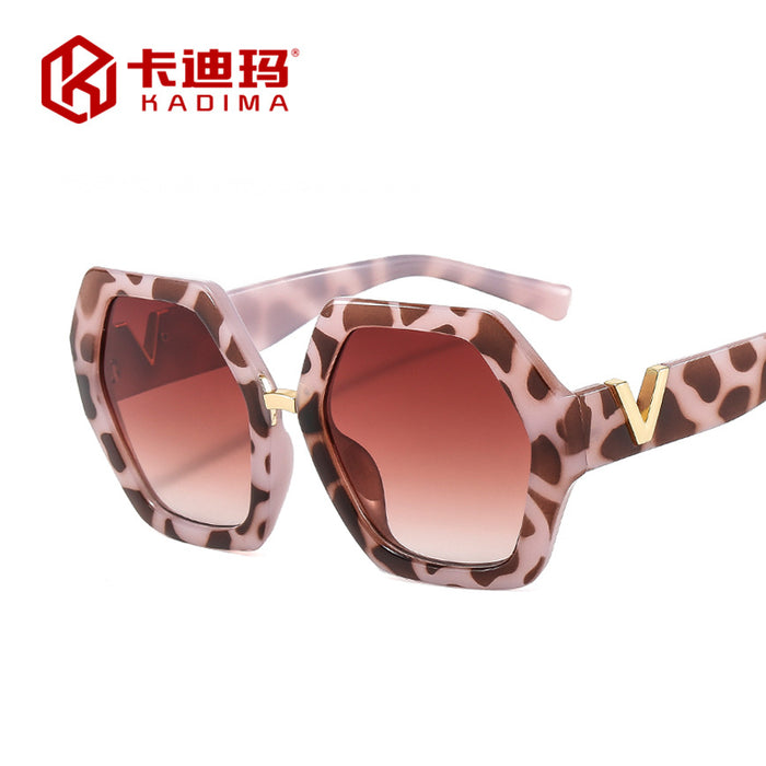 Gafas de sol de maquillaje liso al por mayor con marco grande irregular JDC-SG-XIA024