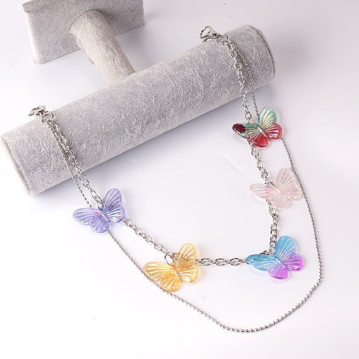 Wholesale Double Layer Resin Butterfly Alloy Pants Chain MOQ≥2 JDC-WB-WenB003
