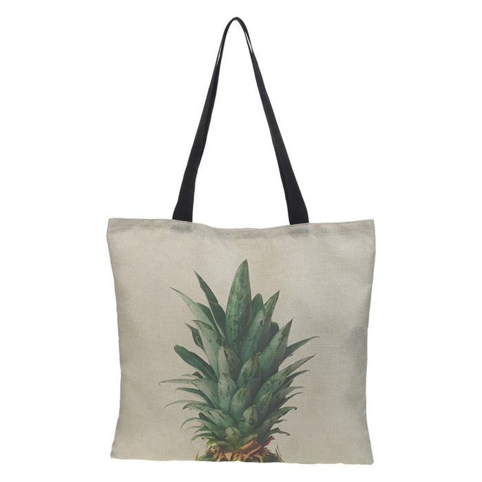 Wholesale Pineapple Cotton Linen Bag Ladies Handbag Shopping Bag Double Sided JDC-SD-QTu009