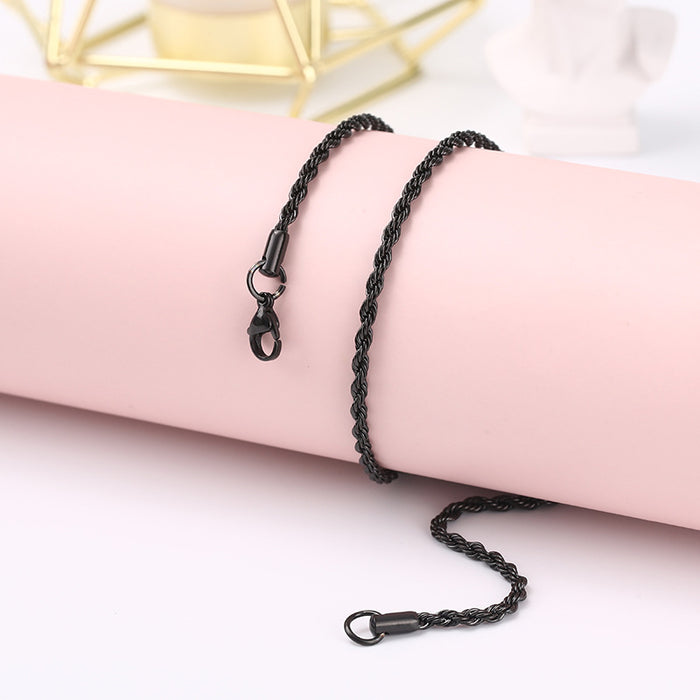Jewelry WholesaleWholesale stainless steel twist chain men's chain jewelry clavicle chain twist JDC-NE-pengshi003 Necklaces 鹏仕 %variant_option1% %variant_option2% %variant_option3%  Factory Price JoyasDeChina Joyas De China
