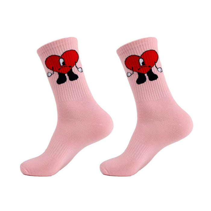 Wholesale Socks Cotton Funny Heart Pattern Socks MOQ≥2 (F) JDC-SK-DSY001
