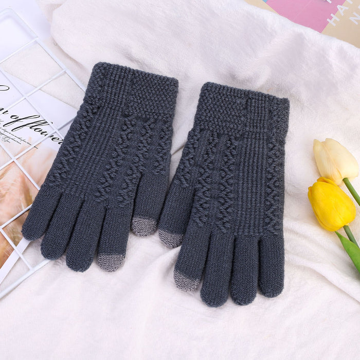Wholesale Gloves Acrylic Thick Knit Split Finger Warm JDC-GS-HaiL008