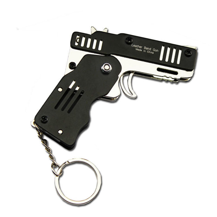 Wholesale Keychains For Backpacks Alloy Plastic Folding Rubber Band Gun Keychain JDC-KC-YaZ001