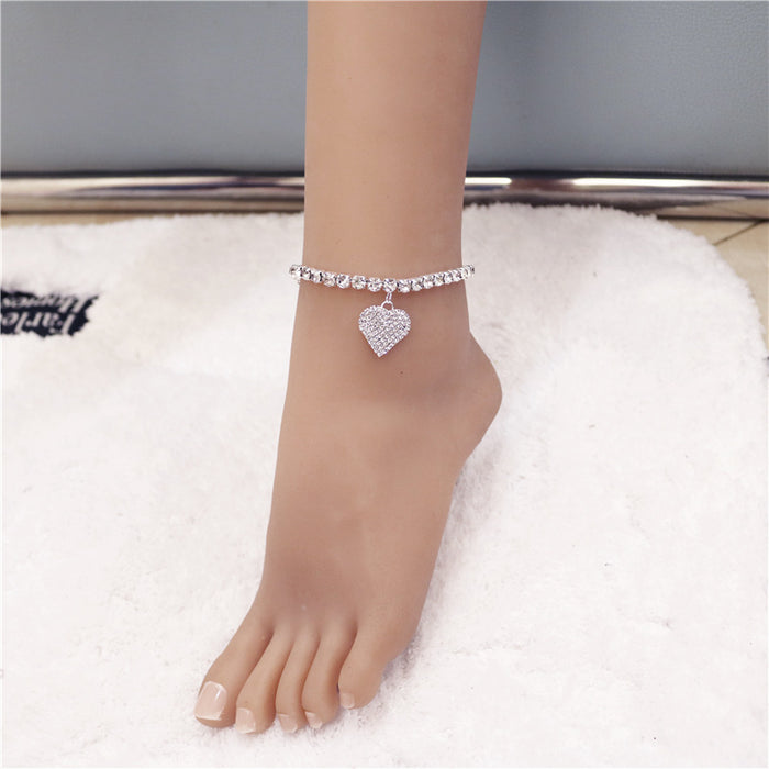 Wholesale Crystal Heart Rhinestone Anklet JDC-AS-JiaZ005