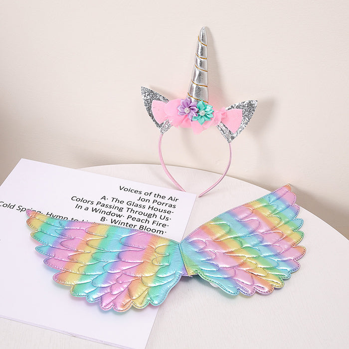 En gros de sept ailes d'ange colorées enfants belles anniversaire ailes accessoires moq≥3 jdc-hd-hanshie006