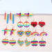 Jewelry WholesaleWholesale Rainbow Heart Acrylic Earrings MOQ≥2 JDC-ES-DUAI011 Earrings 渡爱 %variant_option1% %variant_option2% %variant_option3%  Factory Price JoyasDeChina Joyas De China