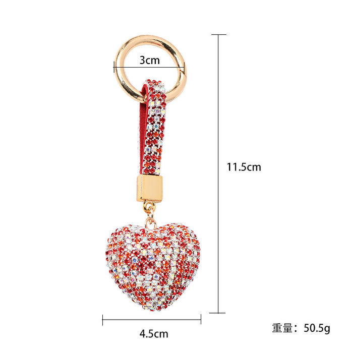 Jewelry WholesaleWholesale diamond set crystal peach heart keychain JDC-KC-JFan002 Keychains 锦帆 %variant_option1% %variant_option2% %variant_option3%  Factory Price JoyasDeChina Joyas De China