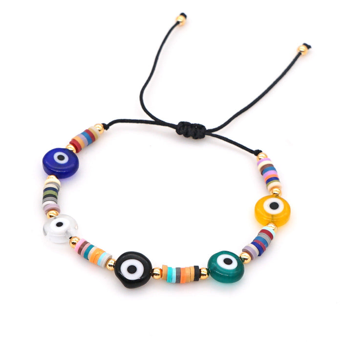 Wholesale Simple Bohemian Seaside Beach Wind 4mm Color Clay bead bracelet  JDC-BT-YuX002