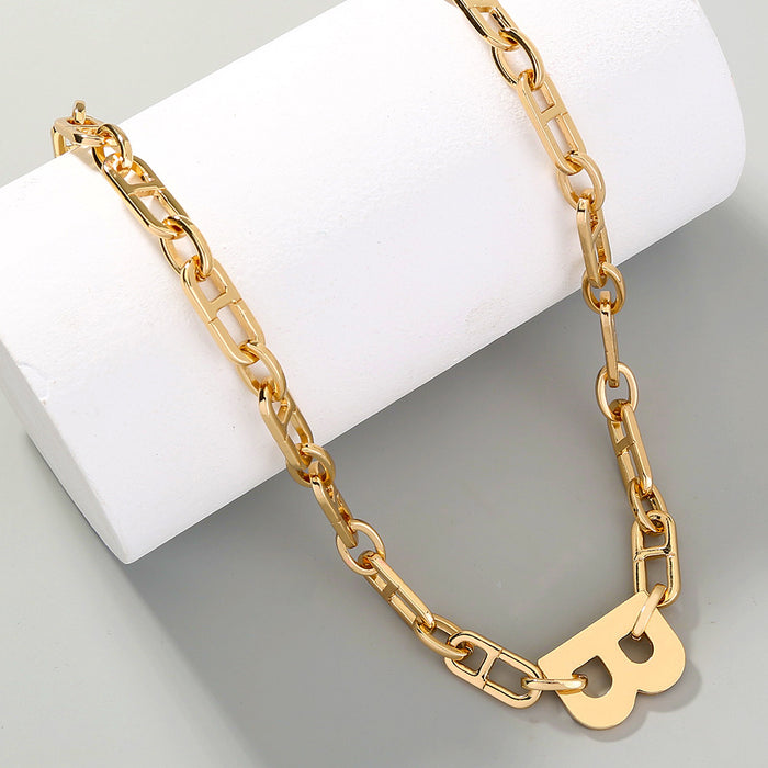 Wholesale Jewelry Japanese Character Chain Letter B Single Layer Necklace JDC-NE-NM063