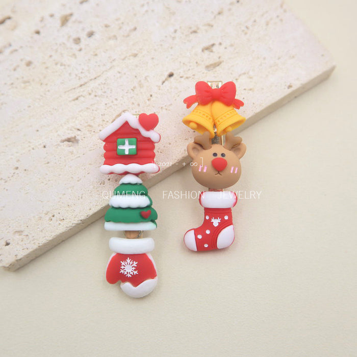 Wholesale Earrings Acrylic Cute Bells Elk Christmas Tree JDC-ES-MOSHU062