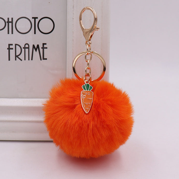 Wholesale keychain hair ball alloy dripping oil fruit ornament JDC-KC-BMan002