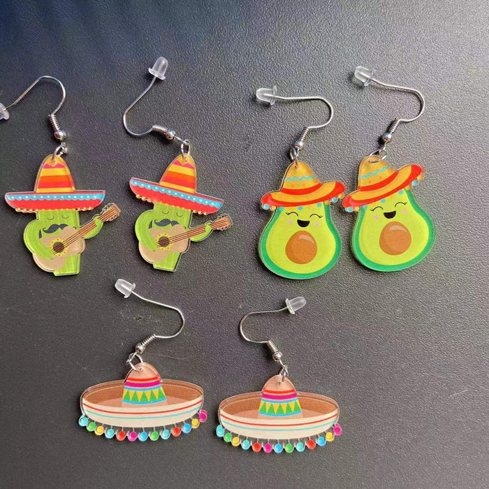 Wholesale Earrings Acrylic Rainbow Color Personality JDC-ES-Xuep055