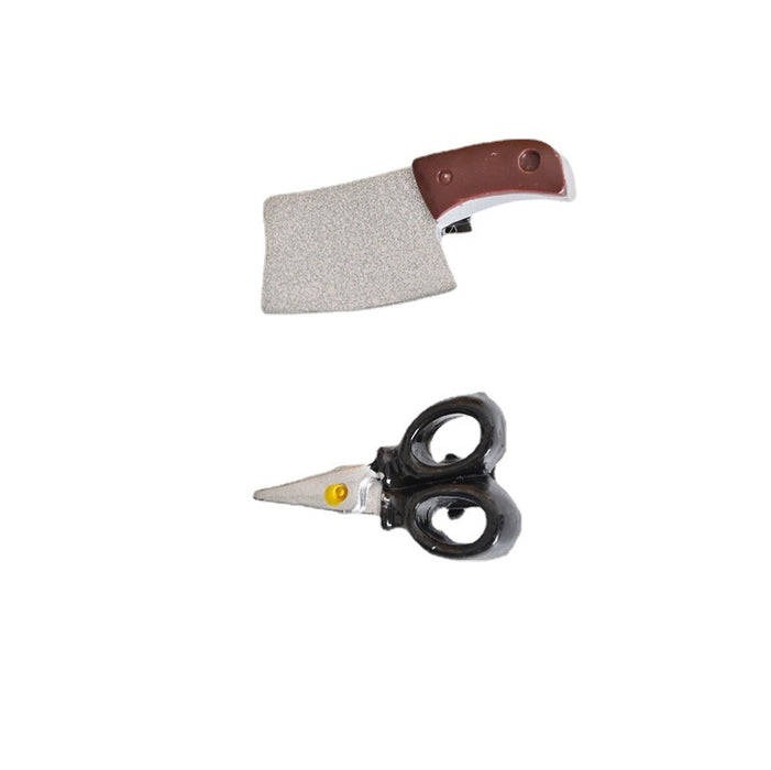 Wholesale Hair Clips Resin Metal Spoof Scissors Kitchen Knife JDC-HC-MBE004