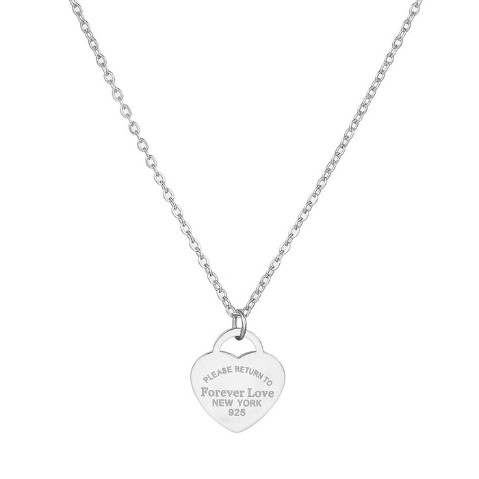 Wholesale Necklace Titanium Steel Heart Clavicle Chain JDC-NE-ZhuJ015