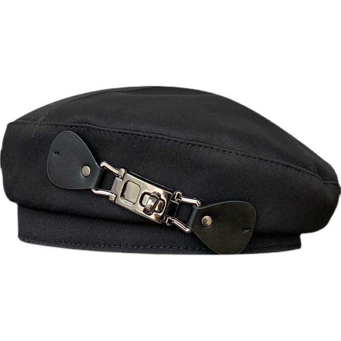 Wholesale Hat Cotton Autumn Metal Leather Buckle Beret Hat JDC-FH-HZhi001