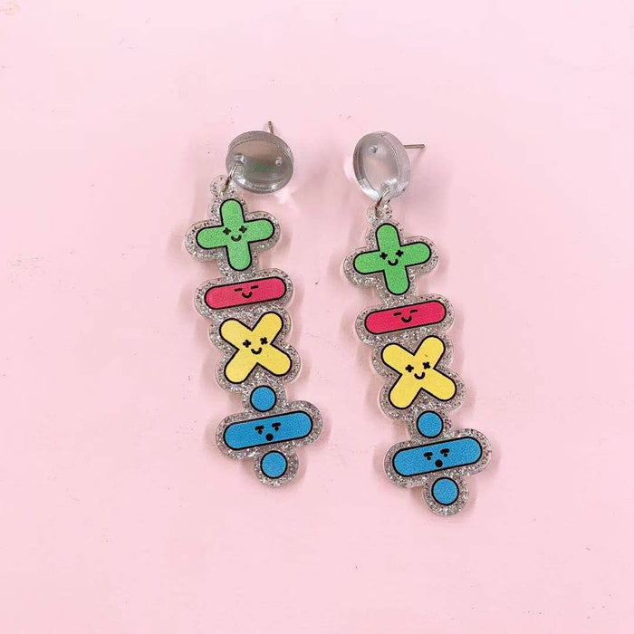 Wholesale acrylic printed earrings frosted JDC-ES-MOSHU011