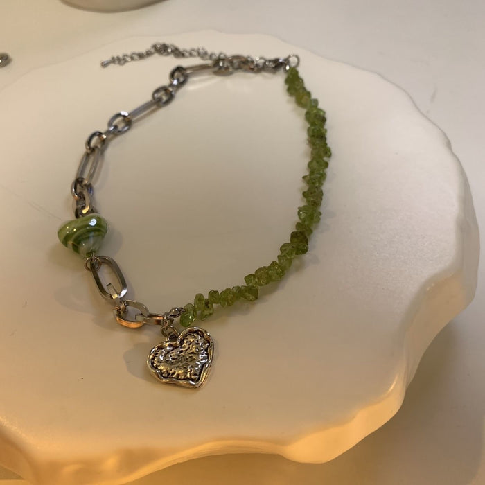Wholesale love stitching beaded necklace women's collarbone chain JDC-NE-YiWei005