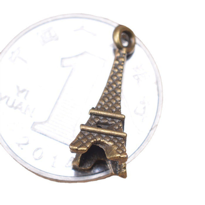 Wholesale Eiffel Tower Keychain Bulk Alloy DIY 22*8mm JDC-KC-KunF002