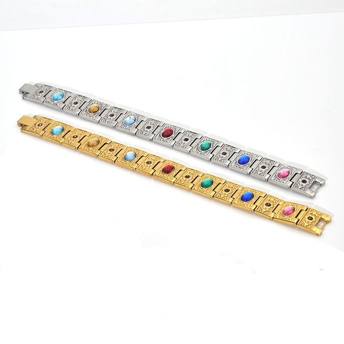 Wholesale Alloy Colorful Ochre Bracelet Energy Magnetic Bracelet MOQ≥2 JDC-BT-LonR010