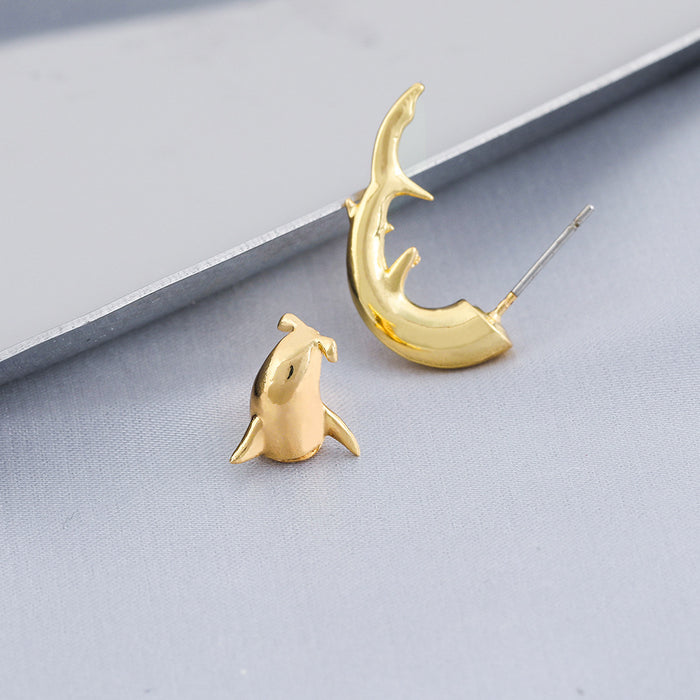 Wholesale Earring Alloy Small Dolphin Animal Earring MOQ≥2 JDC-ES-Yida019