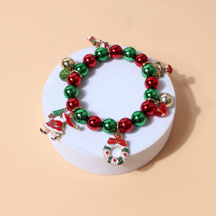 Wholesale Bracelet Metal Christmas Colorful Beads JDC-BT-TenC006