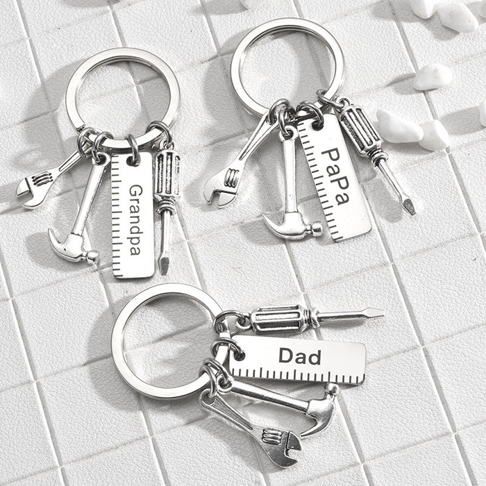 Wholesale stainless steel engraved Father's Day gift keychain MOQ≥2 JDC-KC-ShangQ003