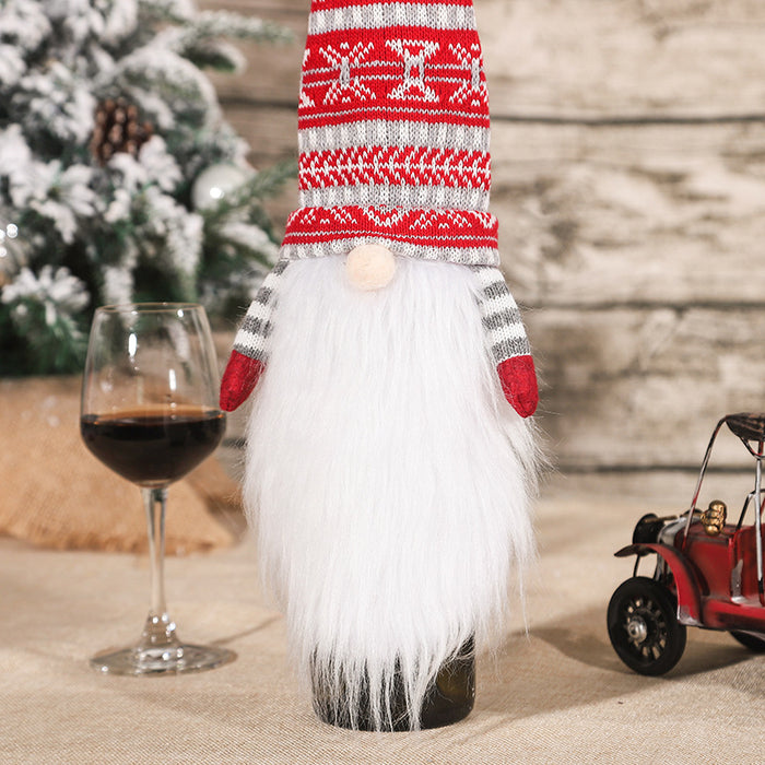 Wholesale Decorative Cloth Christmas Faceless Old Man Long Beard Wine Bottle Cap MOQ≥2 JDC-DCN-MinG001