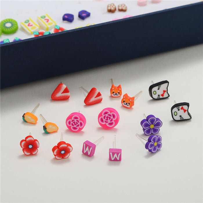 Wholesale Pearl Fruit Animal Stud Earrings Flower Star Earrings JDC-ES-Zhuji001