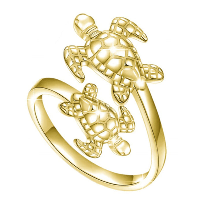 Las tortugas de aleación al por mayor pueden ajustar los anillos generales de hombres y mujeres MOQ≥2 JDC-RS-Haojie001