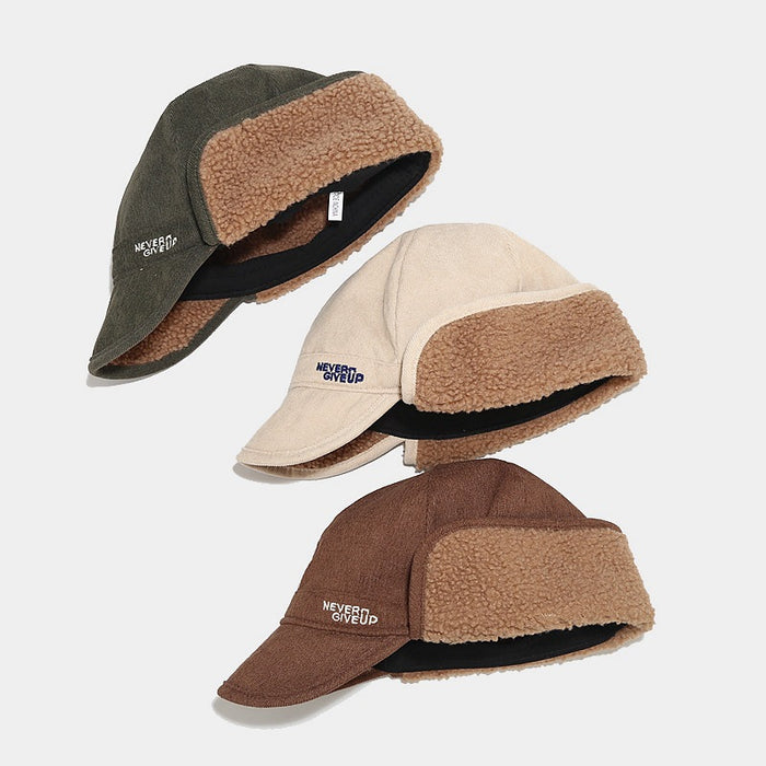 Wholesale Hats Cotton Corduroy Warm Ear Protection Peaked Cap MOQ≥2 JDC-FH-LvYi040