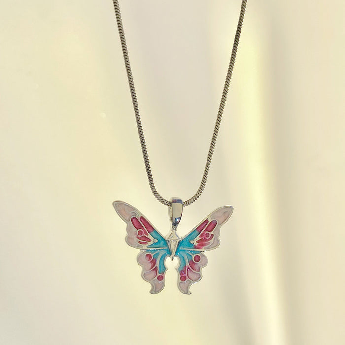 Wholesale Necklace Alloy Ceramic Color Butterfly JDC-NE-KAN007