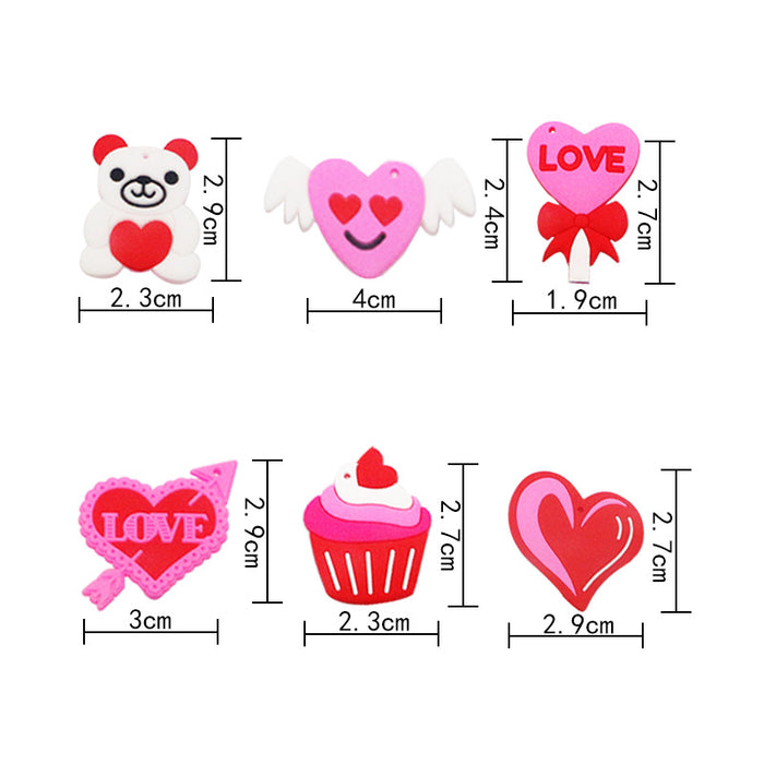 SCRUNCHIES DE PEDIO MANTENO PVC Banda elástica Cute Heart Valentine's Day 20pcs (M) JDC-HS-KShou003